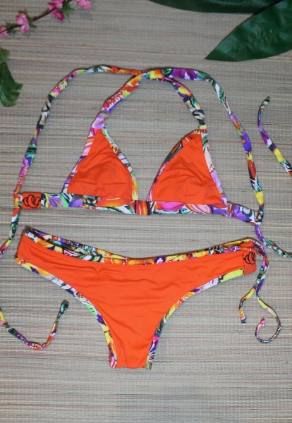 Del Sol Surf Bottom | Orange Flower