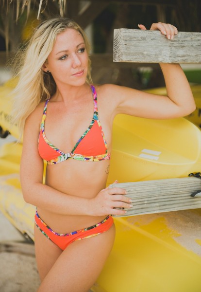 Del Sol Surf Bottom | Orange Flower